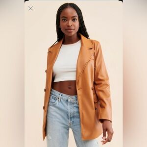 Avec Les Filles Vegan Leather Oversized Blazer